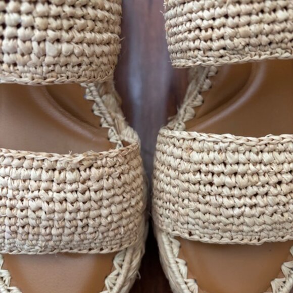 Clergerie Arlene 2 Raffia Platform Slide Sandals - Picture 9 of 10